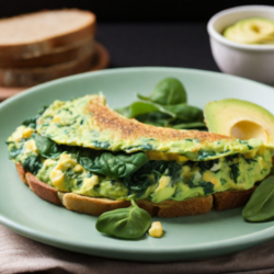 Avocado & Spinach Omelette with Whole Grain Toast
