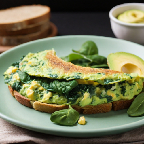 Avocado & Spinach Omelette with Whole Grain Toast
