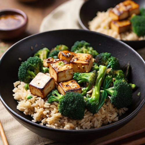 Stir-Fried Tofu with Broccoli and Brown Rice