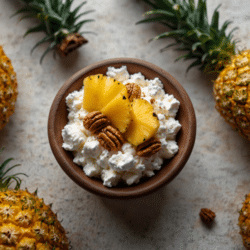 Cottage Cheese with Pineapple and walnuts