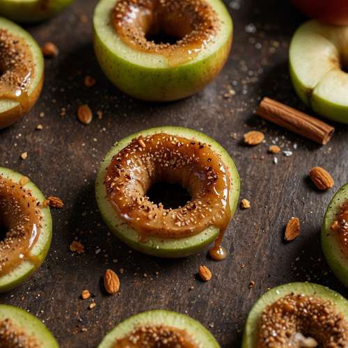 Apple Slices with Almond Butter and Cinnamon