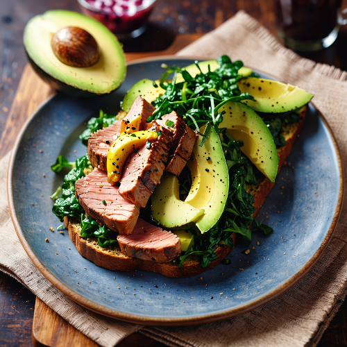 Pork and Veggie Breakfast with Avocado Toast