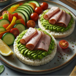 turkey and avocado rice cakes