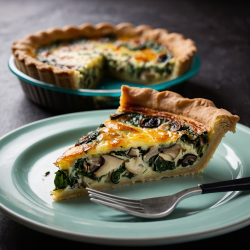 mushroom and spinach quiche
