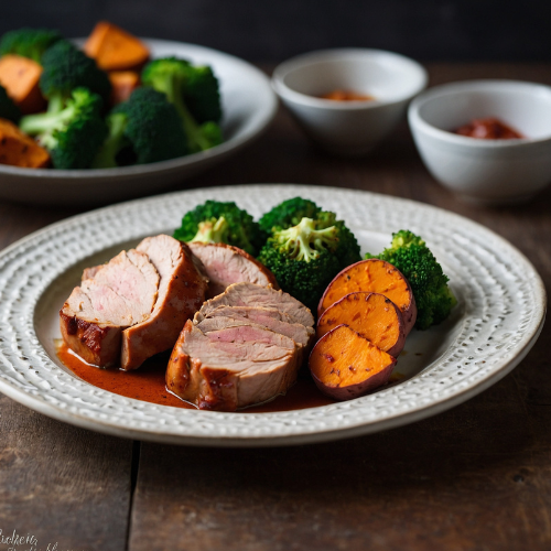 Smoked Paprika Pork Tenderloin with Sweet Potatoes and Broccoli