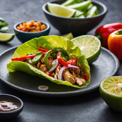 Chicken Fajita Lettuce Wraps with Roasted Tomatoes