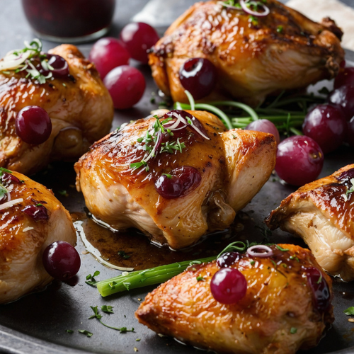 Roasted Chicken Thighs with Grapes and Vegetables