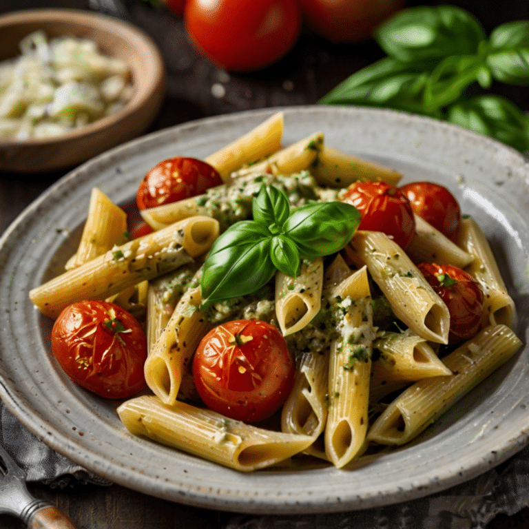 Chicken Pesto Pasta with Roasted Tomatoes