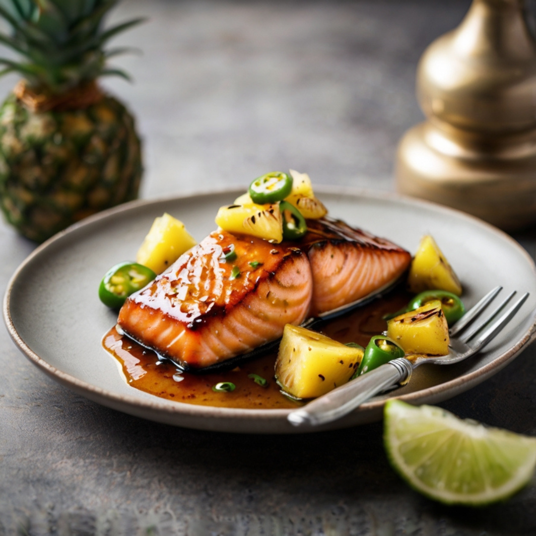 Sweet & Spicy Salmon with Pineapple Jalapeño Glaze