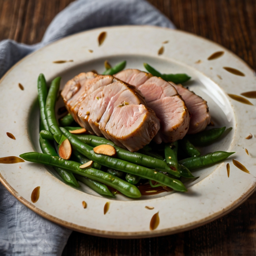 Balsamic Orange Pork Tenderloin with Garlic Green Beans
