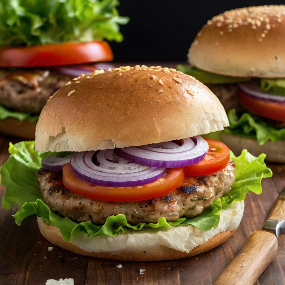 Greek Turkey Burgers with Honeydew Salad