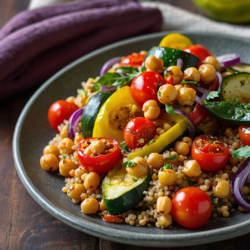 Roasted Vegetable and Chickpea Bowls
