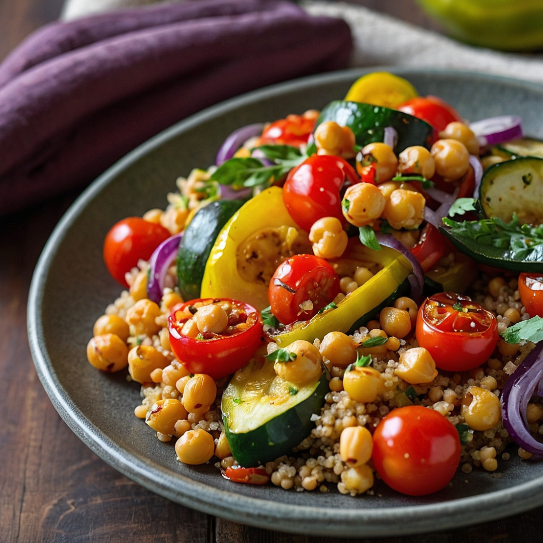 Roasted Vegetable and Chickpea Bowls