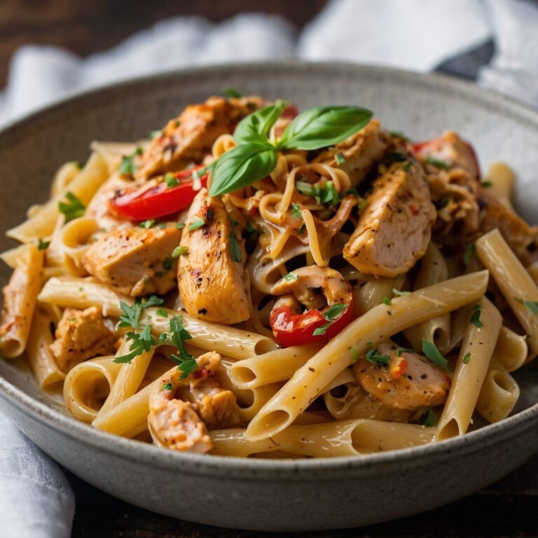 Creamy Cajun Chicken Pasta with Chickpea Noodles and Cashew Sauce – Low Sodium, Diabetic-Friendly Comfort Food